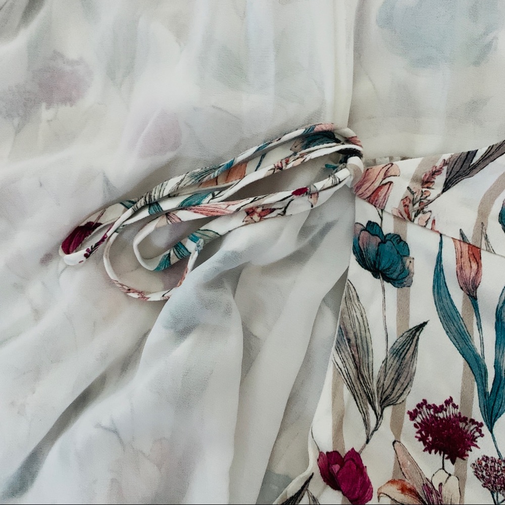 Marty M Floral Stripe Skirted Romper - Picture 6 of 8